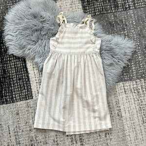 Kokori Girls Khaki and Tan Stripe Cotton Apron Dress Size 14Y‎ ($85 NWT)
